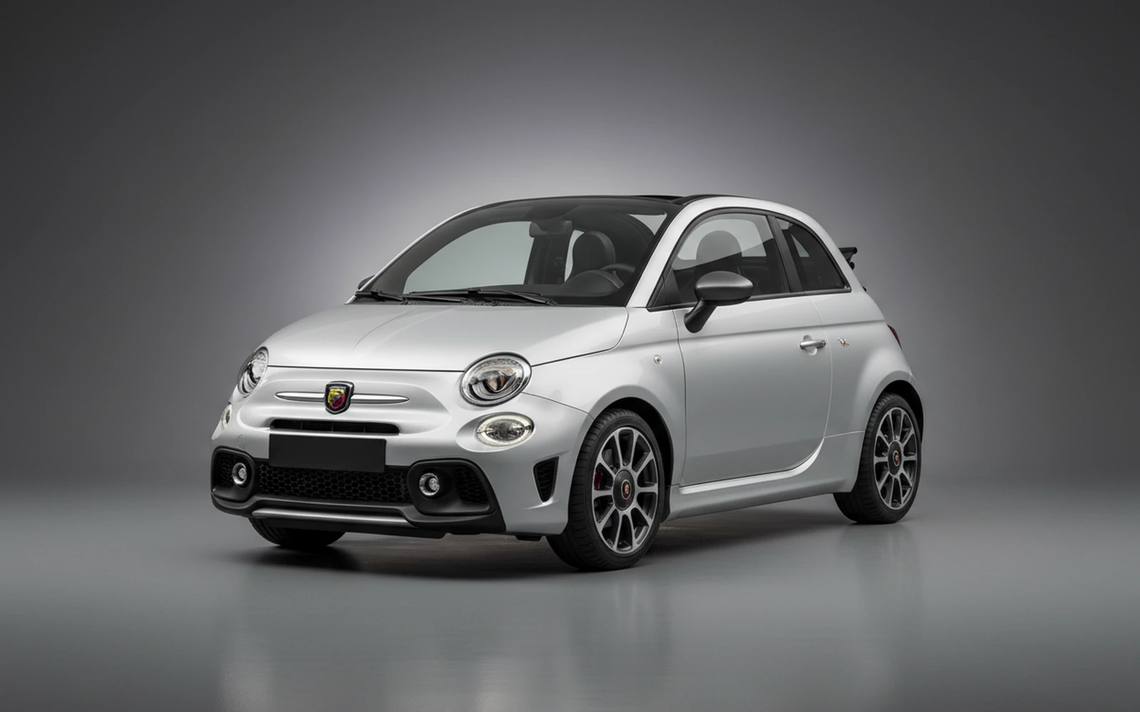 Abarth 595 Competizione Silver 2021 for rent in Miami — exterior front view