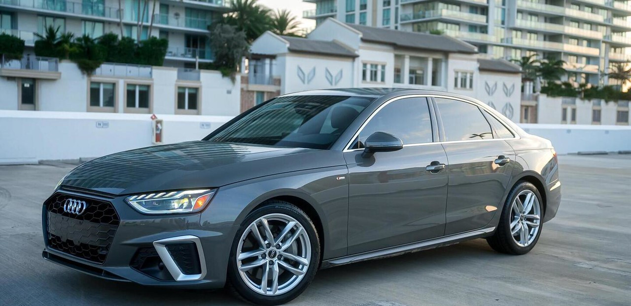 Audi A4 Grey 2023 — exterior rear view