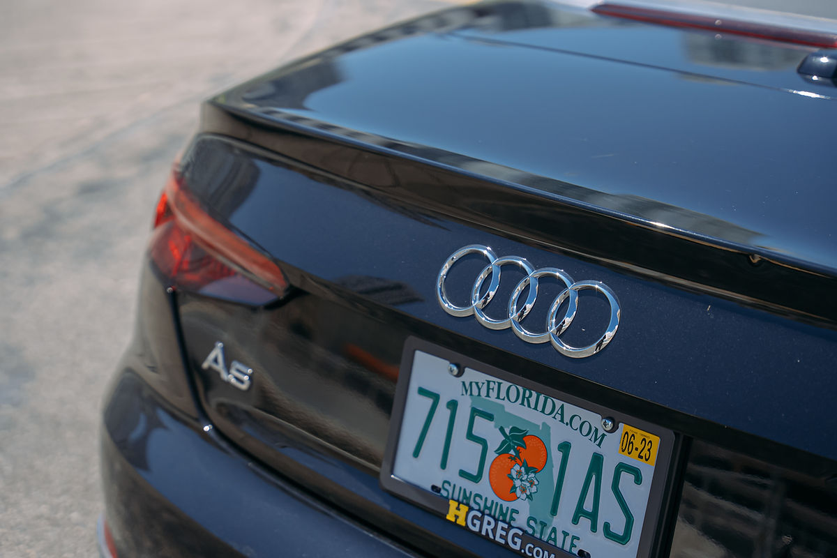 Audi A5 Black 2018 for rent in Miami — exterior photo