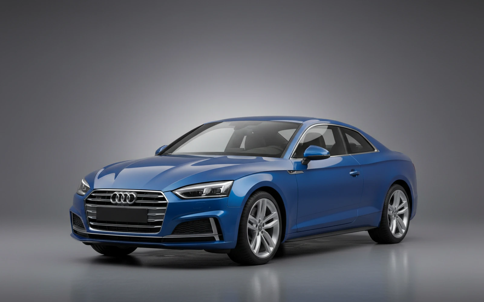 Audi A5 Blue 2018 for rent in Miami — exterior front view