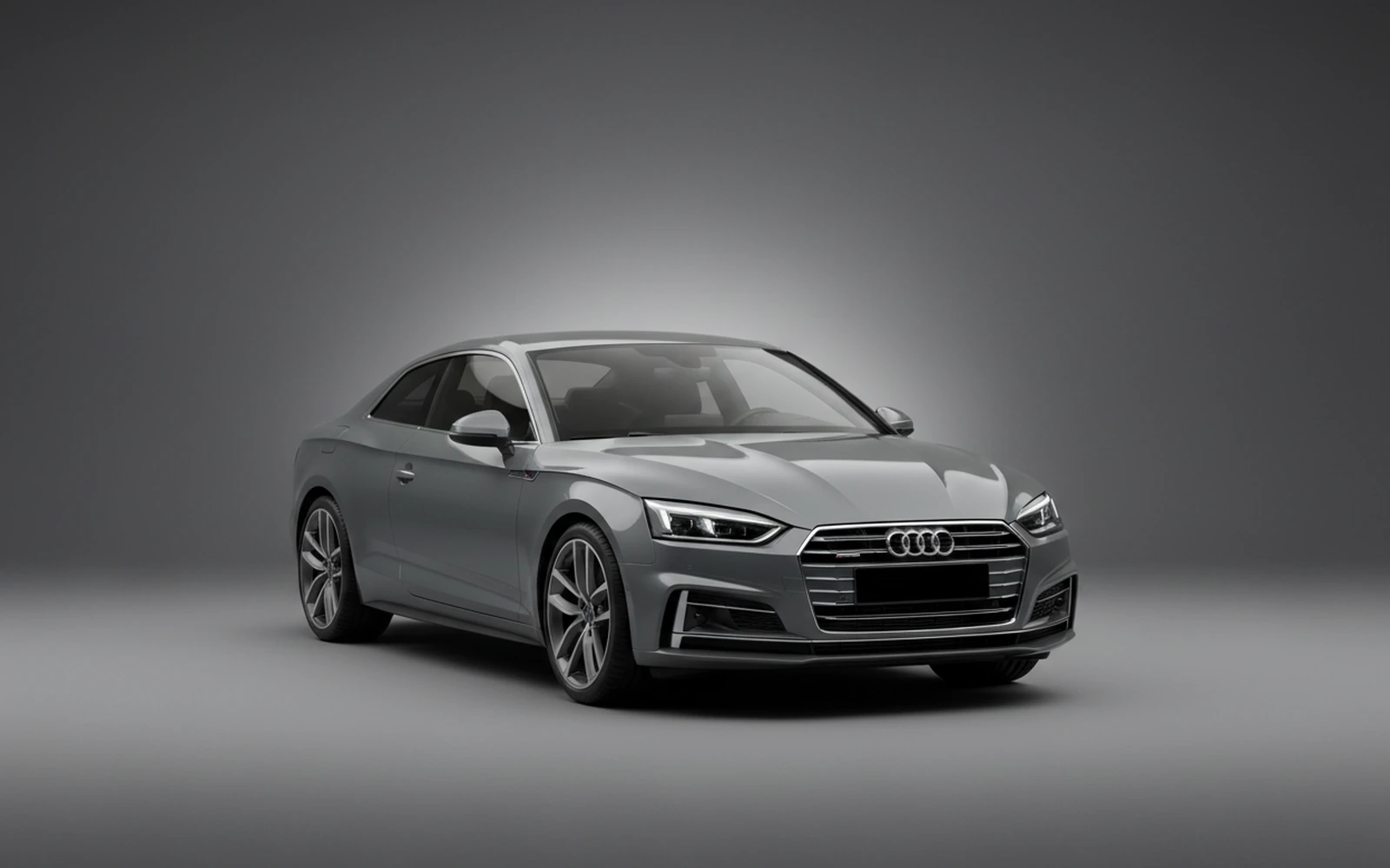 Audi A5 Grey 2018 for rent in Miami — exterior front view