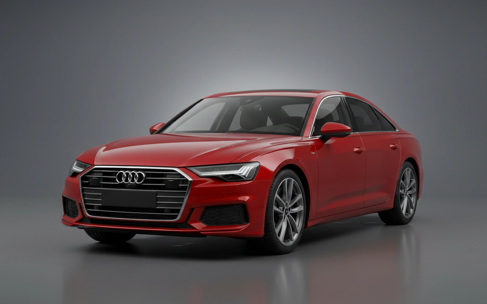 Audi A6 Rojo 2024 for rent in Miami — exterior front view