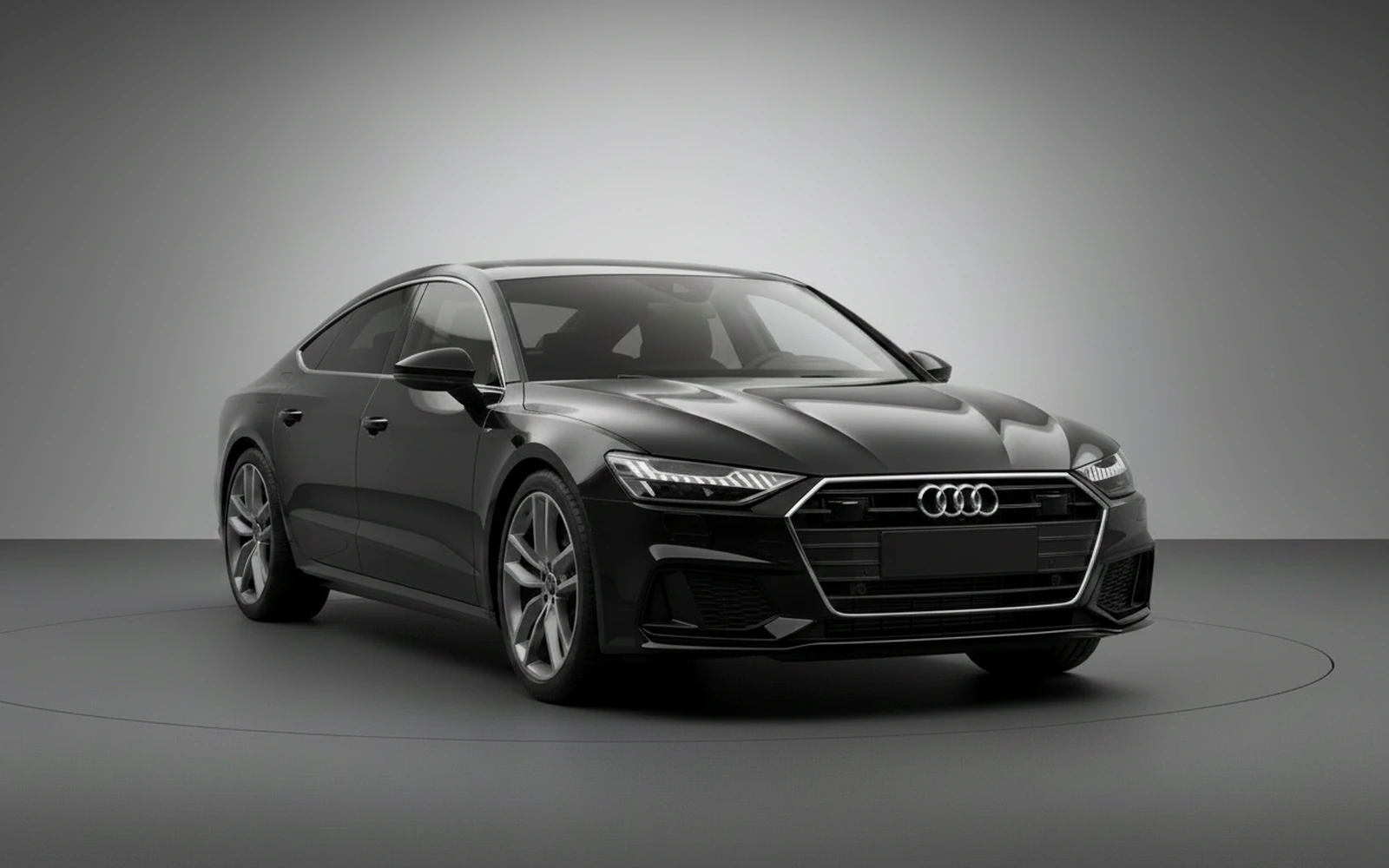 Audi A7 Black 2024 — exterior side view