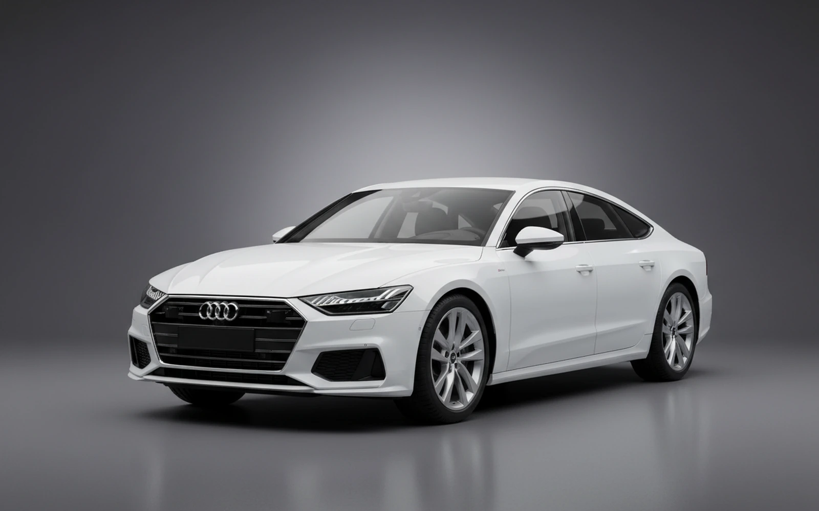 Audi A7 White 2024 for rent in Miami — exterior front view