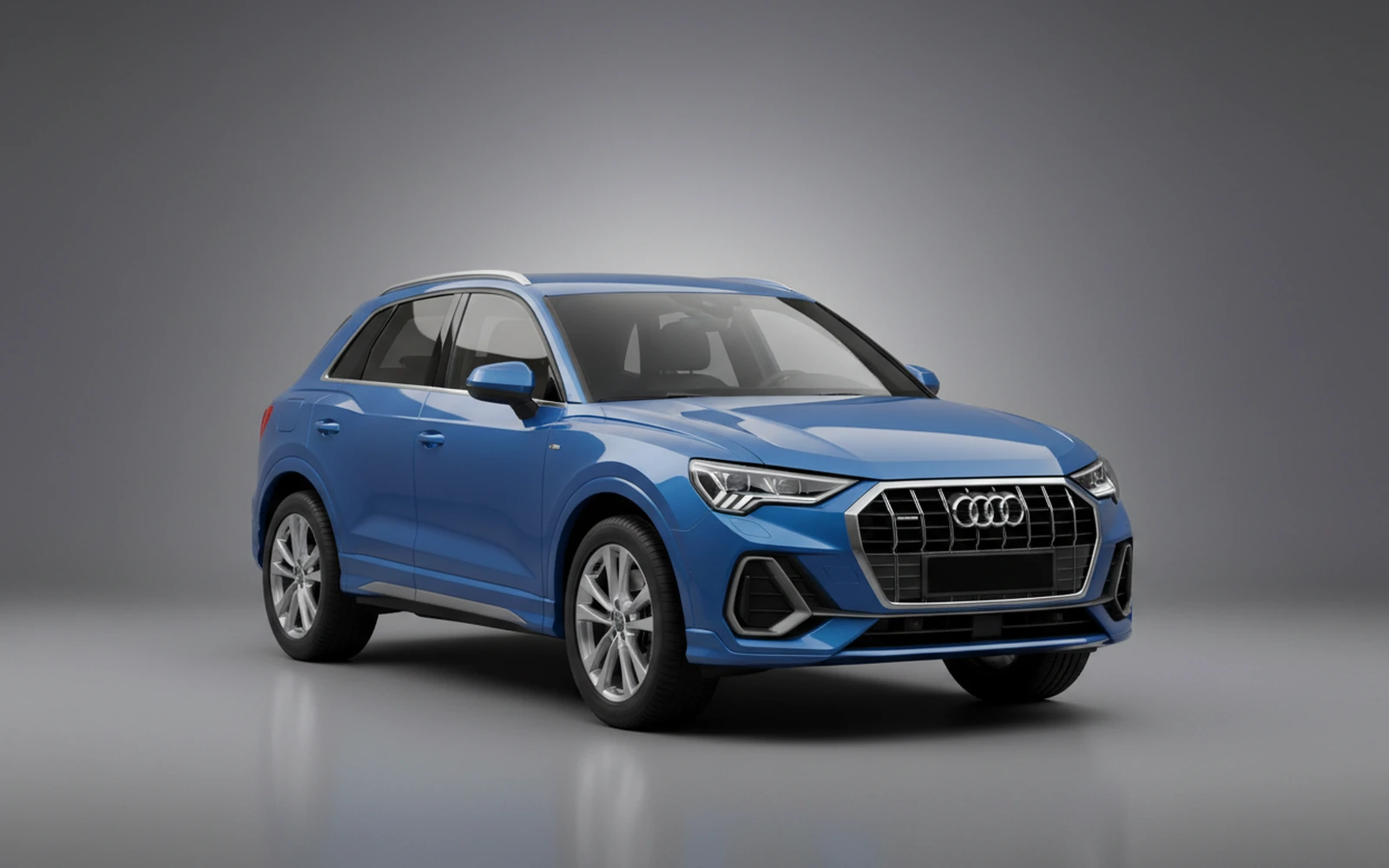 Audi Q3 Azul 2020 for rent in Miami — exterior front view