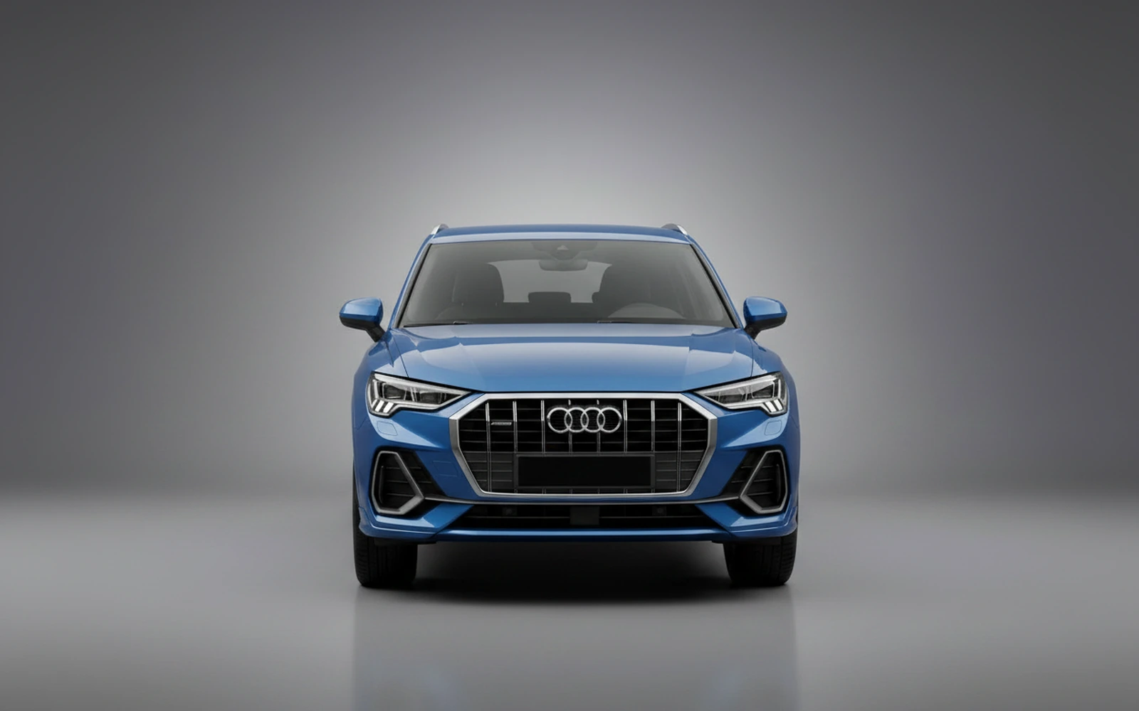 Audi Q3 Azul 2020 — exterior side view