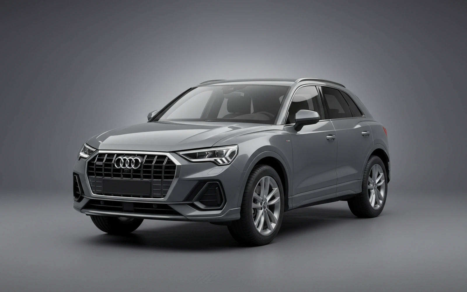 Audi Q3 Grey 2020 for rent in Miami — exterior front view