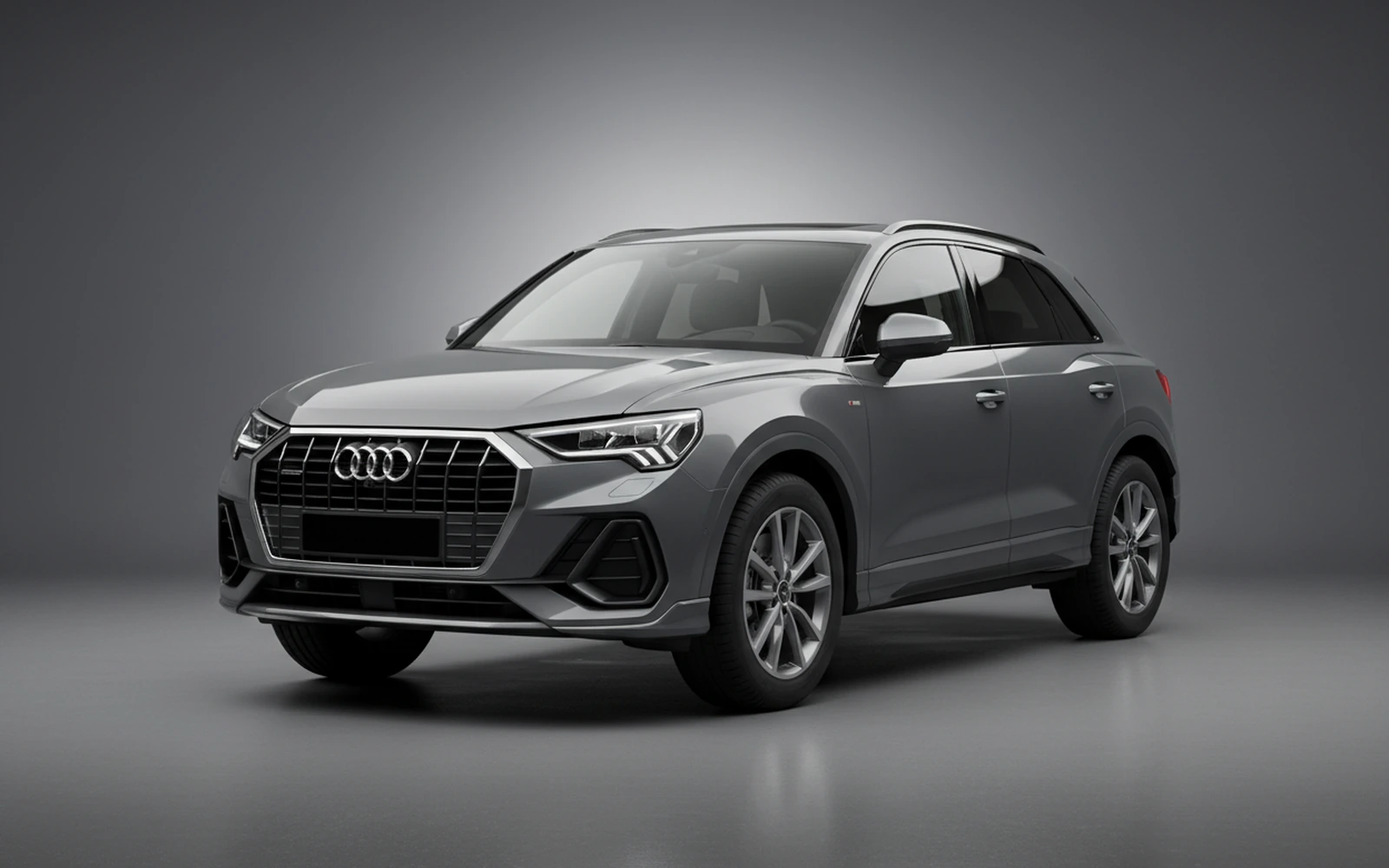 Audi Q3 Grey 2024 for rent in Miami — exterior front view