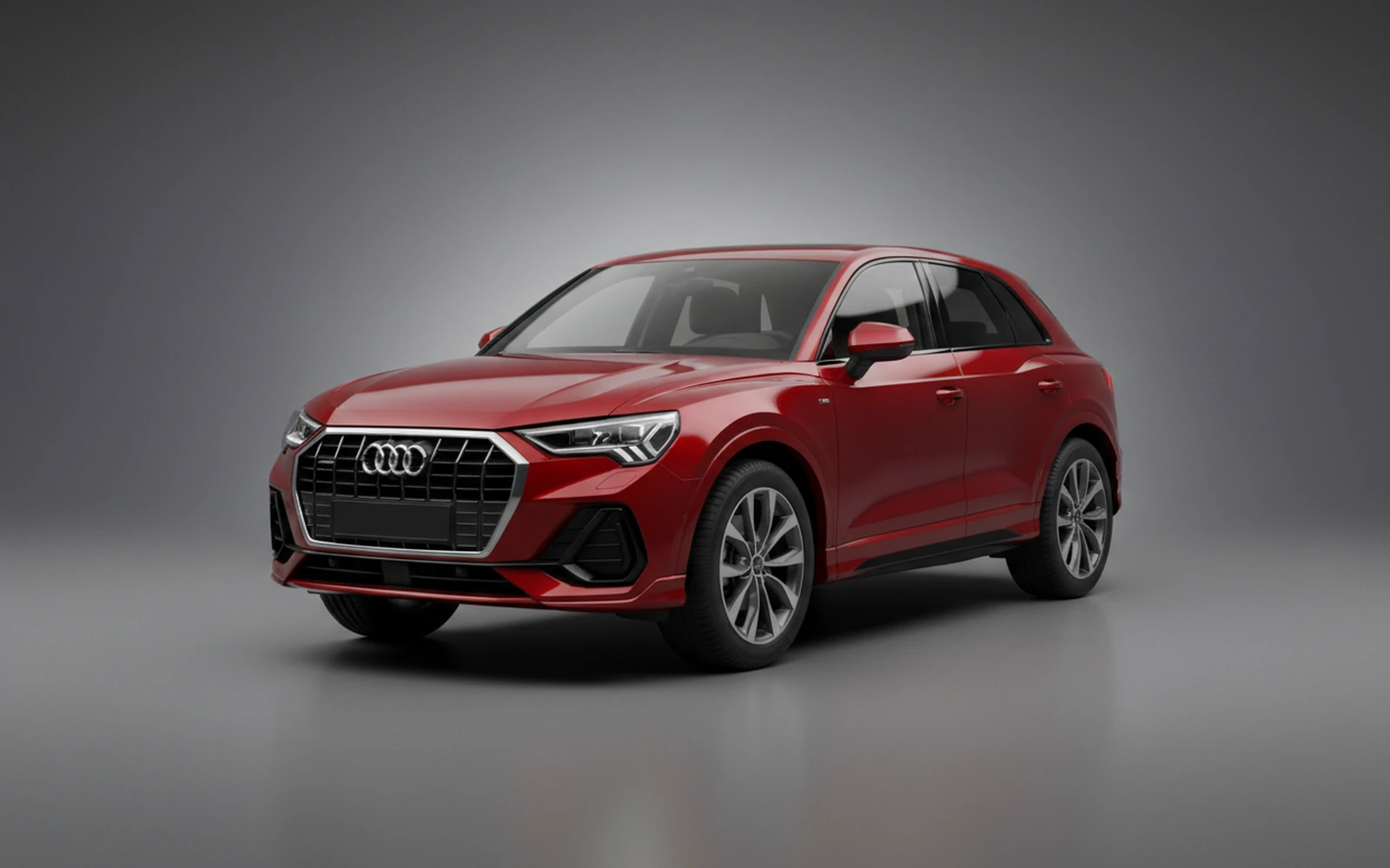 Audi Q3 Red 2025 for rent in Miami — exterior front view