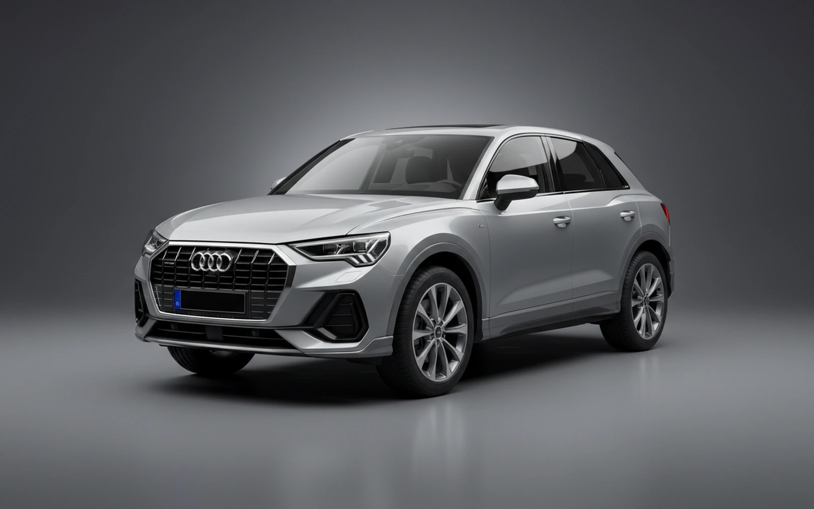 Audi Q3 Plata 2025 for rent in Miami — exterior front view
