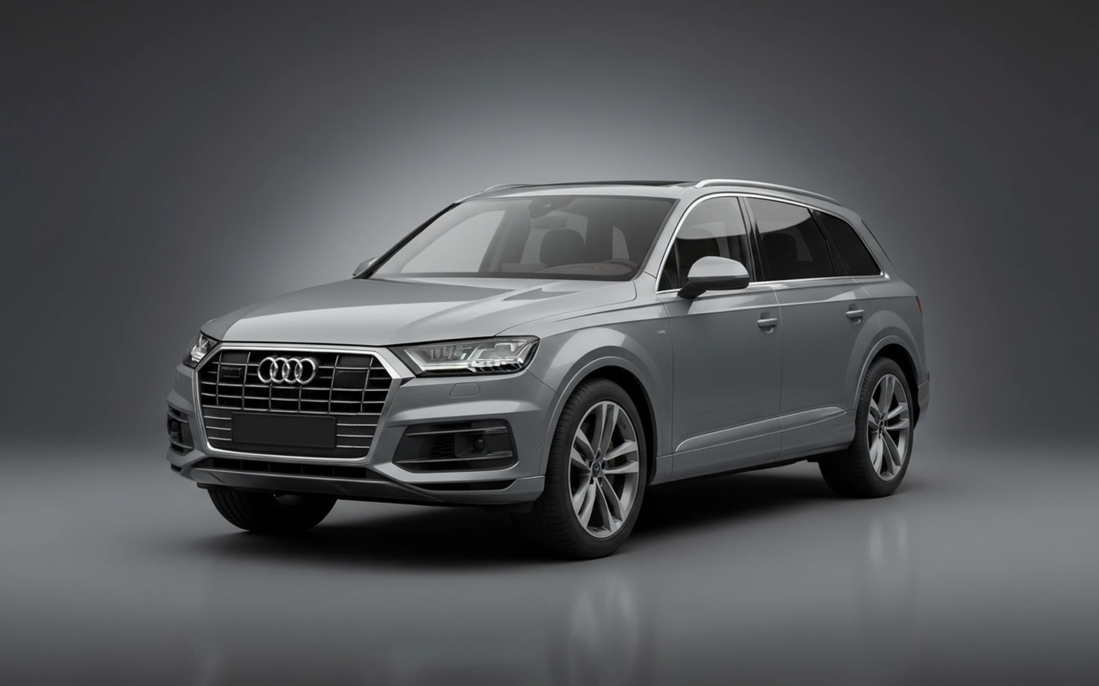 Audi Q7 Gris 2023 for rent in Miami — exterior front view