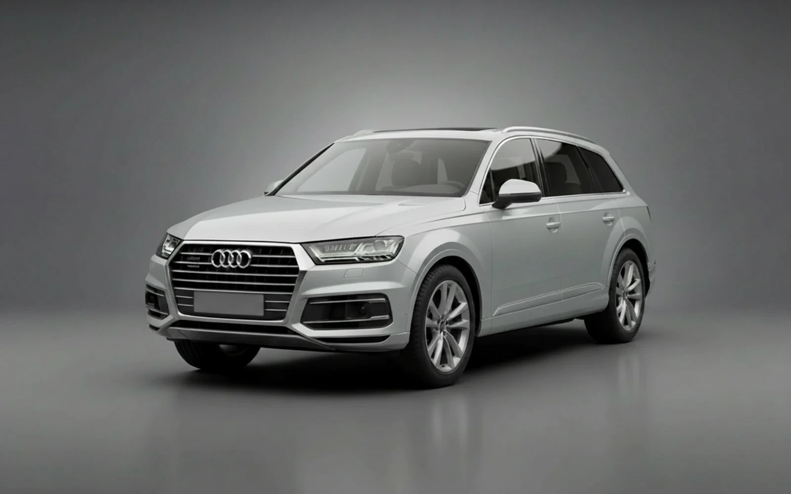 Audi Q7 Silver 2023 for rent in Miami — exterior photo