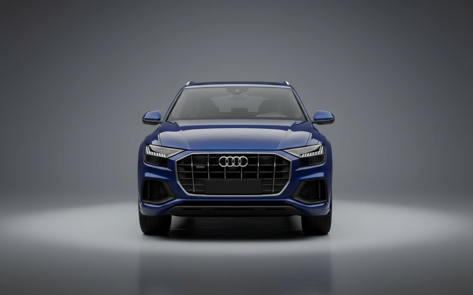 Audi Q8 Blue 2023 — exterior side view