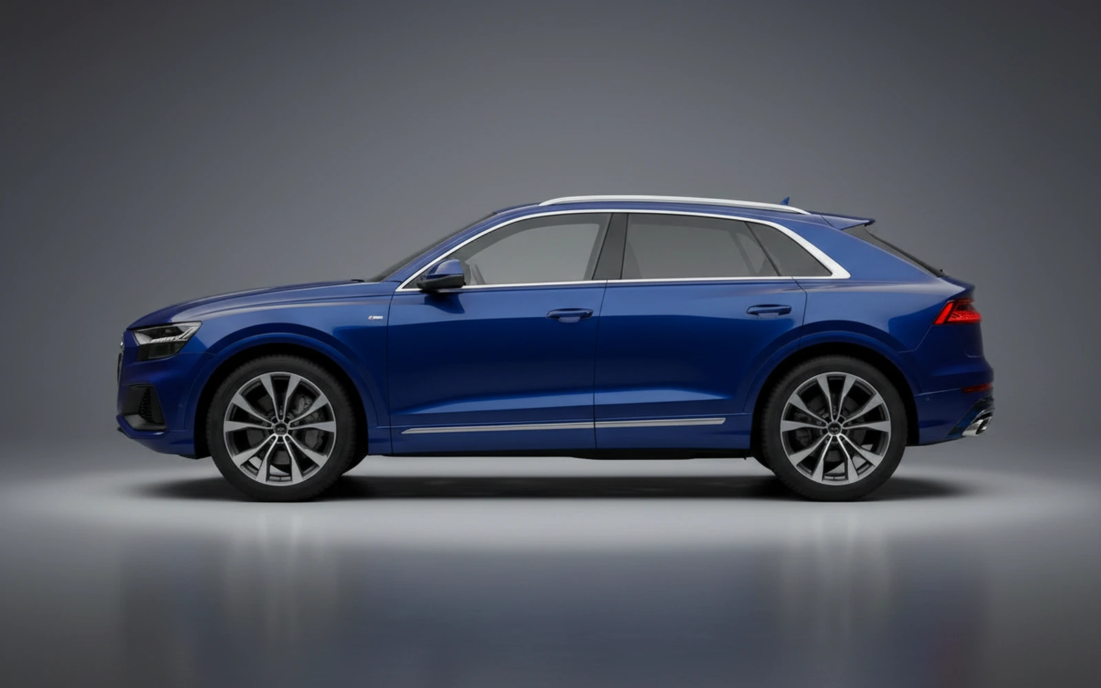 Audi Q8 Blue 2023 — exterior rear view