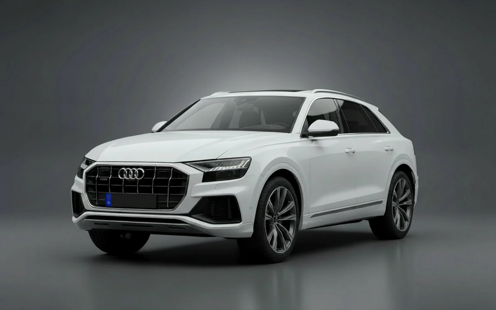 Audi Q8 White 2022 for rent in Miami — exterior photo