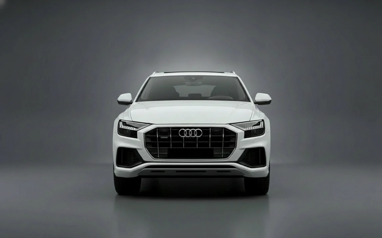 Audi Q8 White 2022 — exterior side view