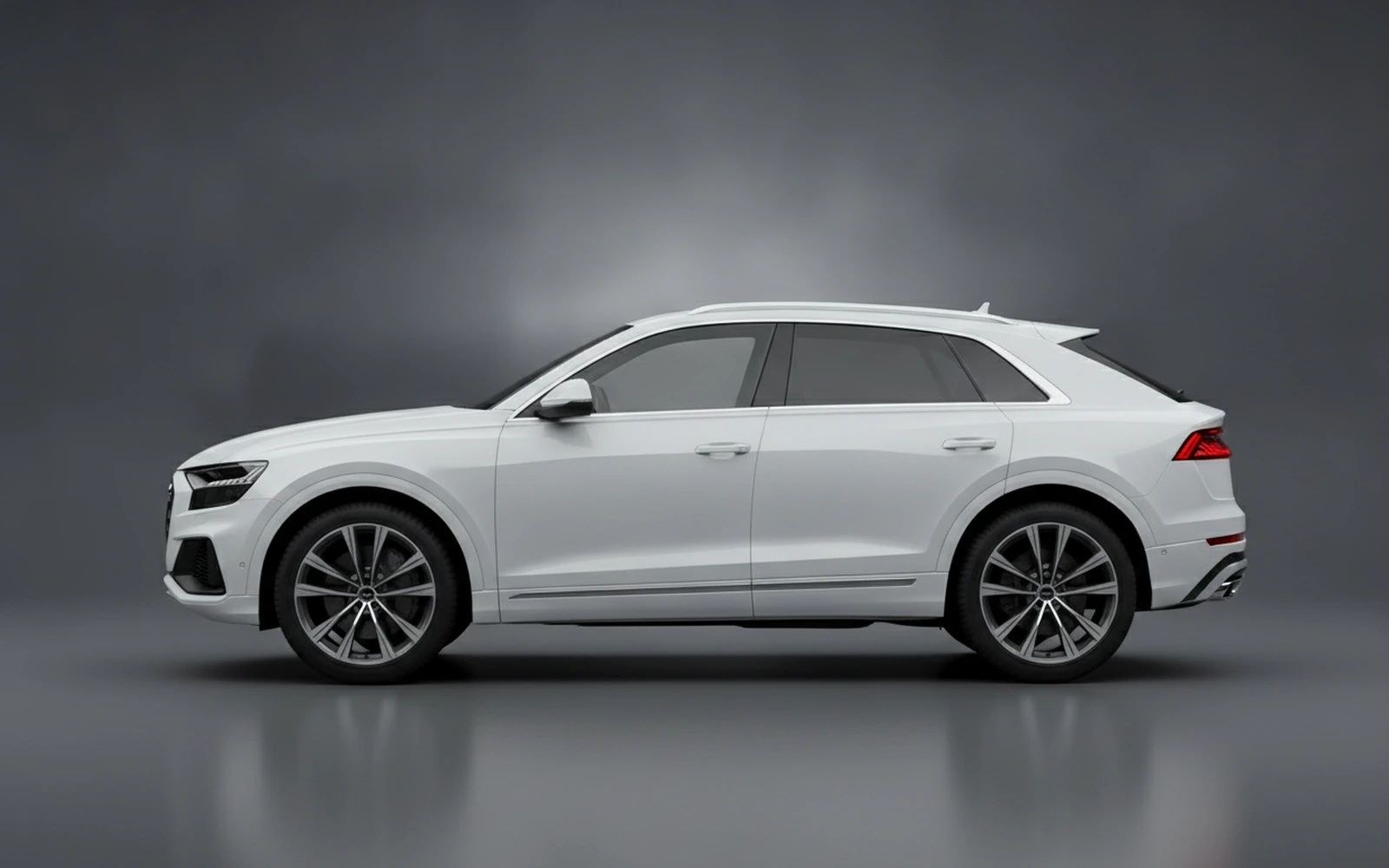 Audi Q8 White 2022 — exterior rear view