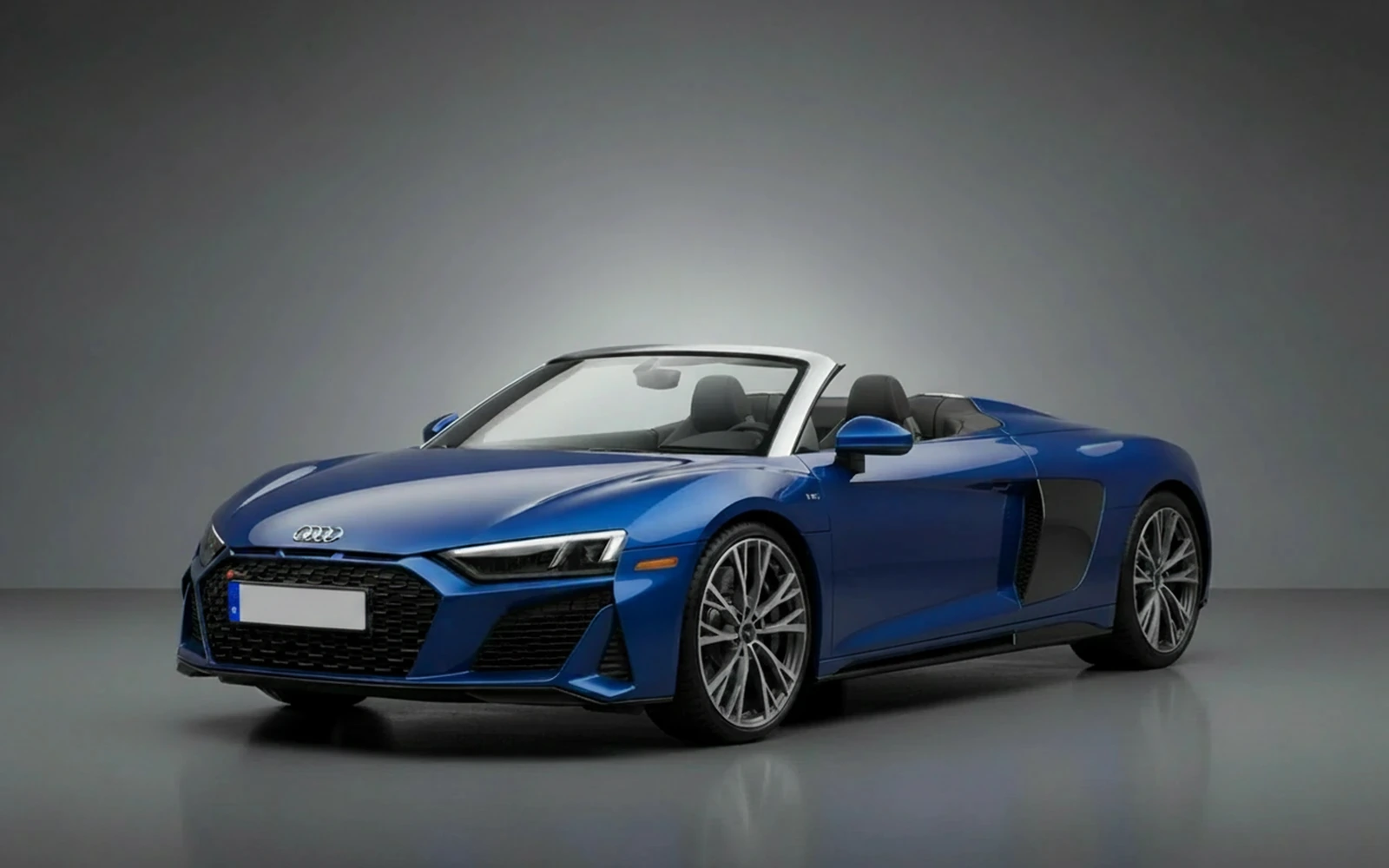 Audi R8 Spyder Blue 2022 for rent in Miami — exterior photo