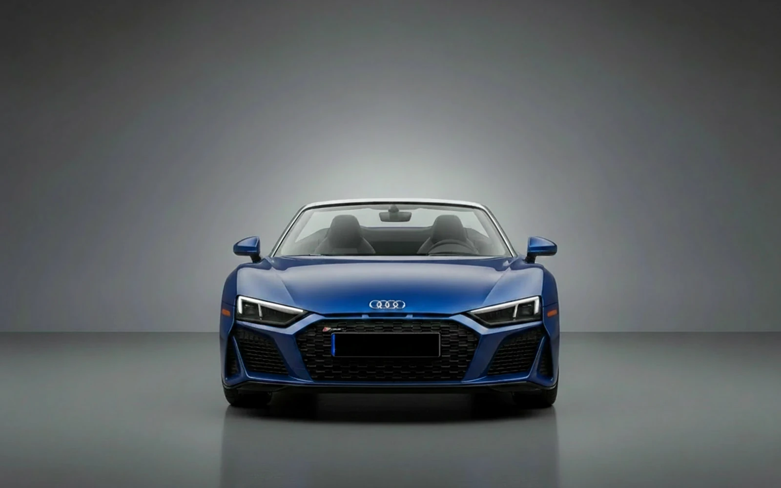 Audi R8 Spyder Blue 2022 — exterior side view