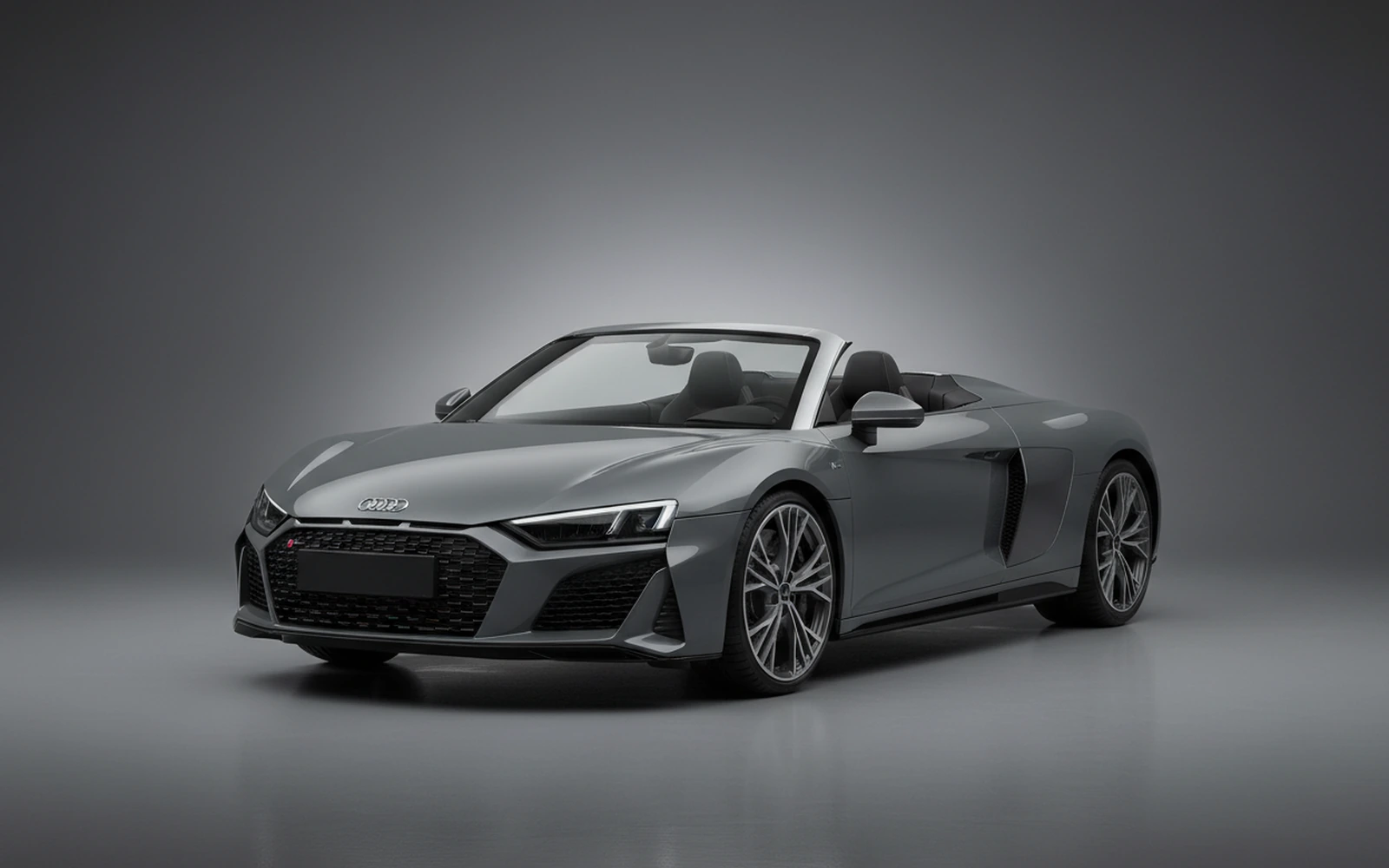 Audi R8 Spyder Gris 2022 for rent in Miami — exterior front view