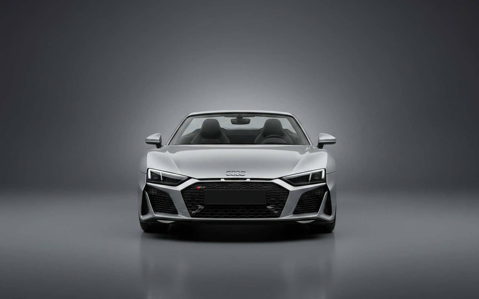 Audi R8 Spyder Silver 2022 — exterior side view