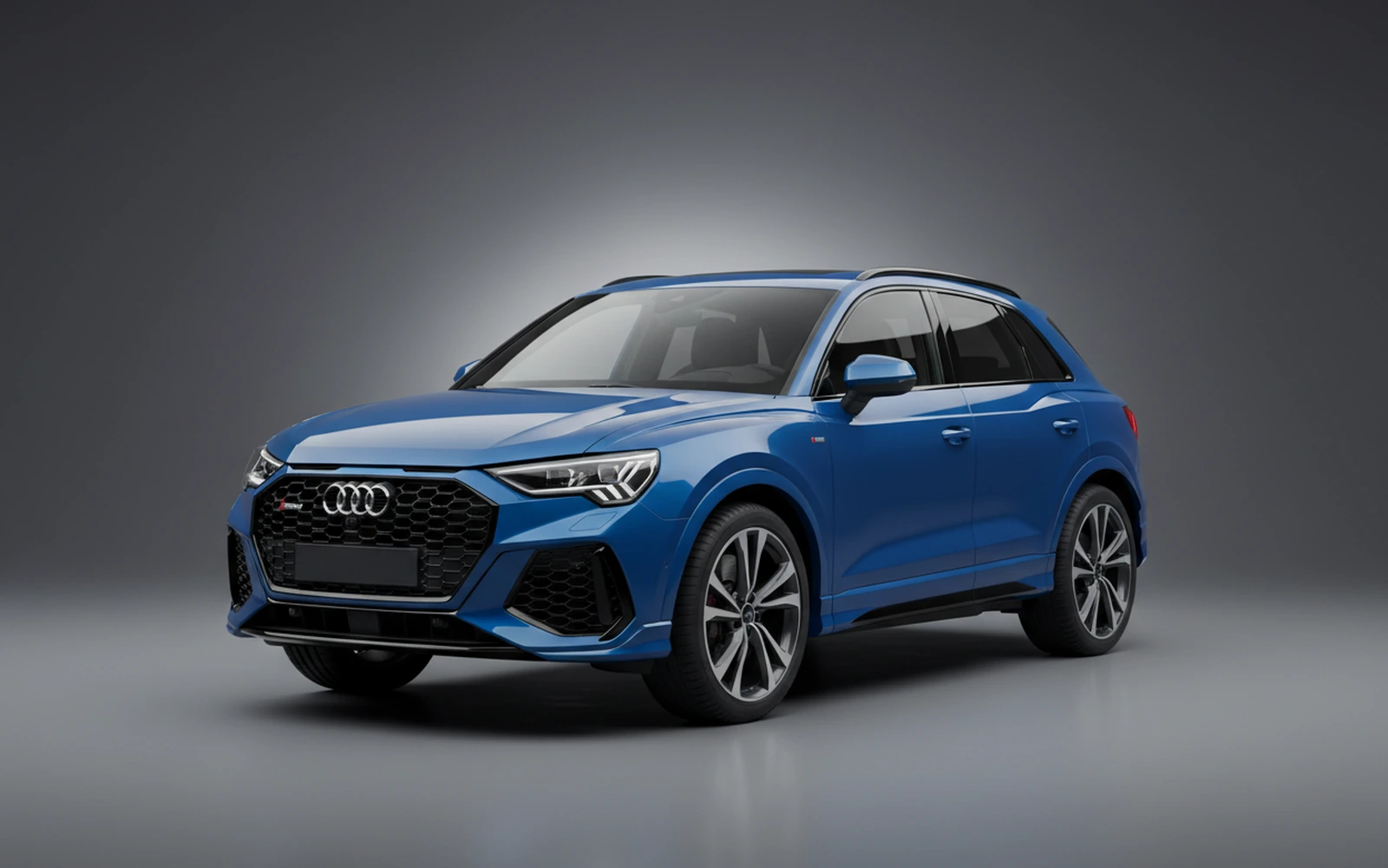 Audi Rs Q3 Blue 2023 for rent in Miami — exterior front view