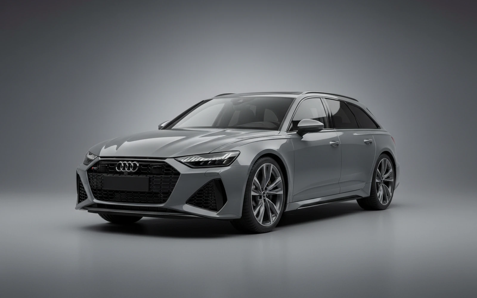 Audi RS6 Grey 2023 for rent in Miami — exterior front view