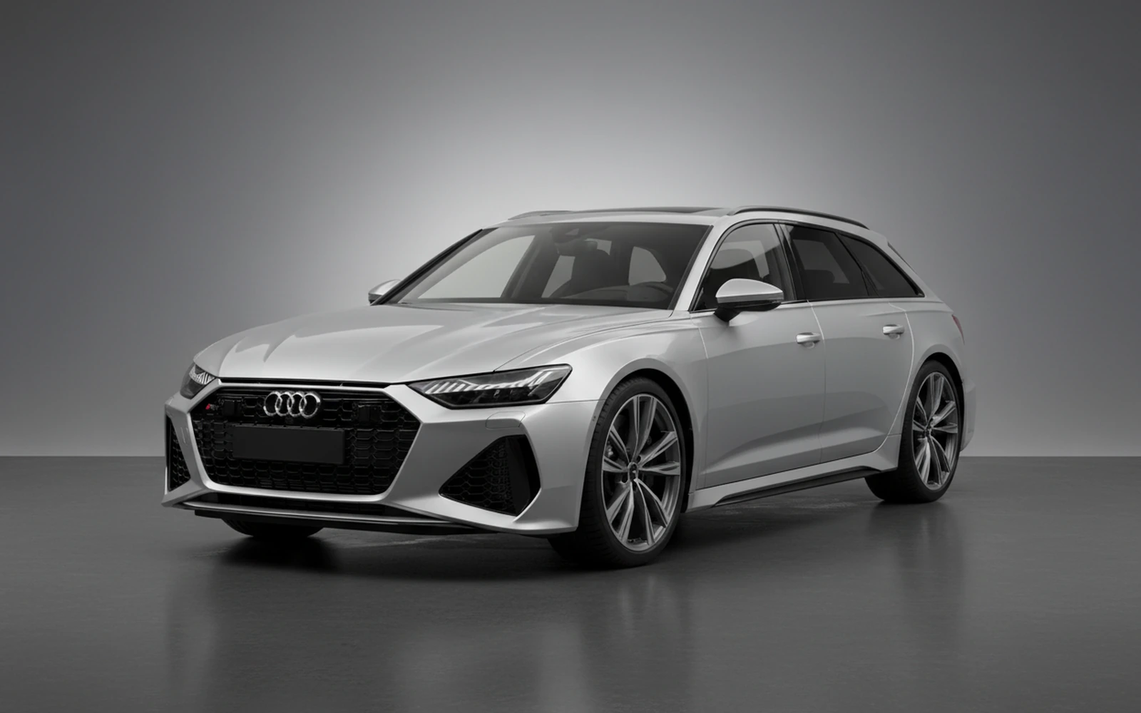 Audi RS6 Plata 2023 for rent in Miami — exterior front view