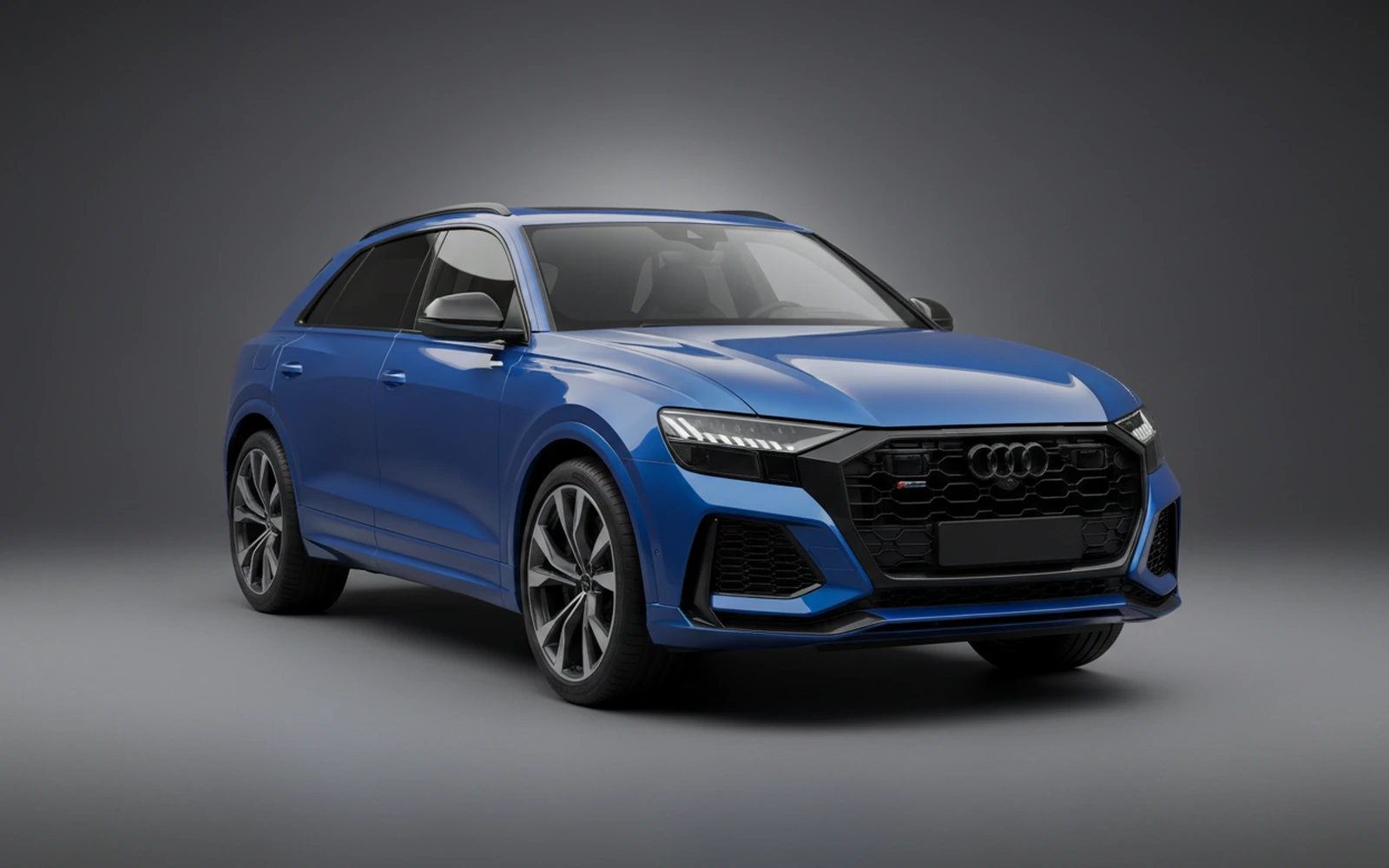 Audi RSQ8 Azul 2023 for rent in Miami — exterior front view
