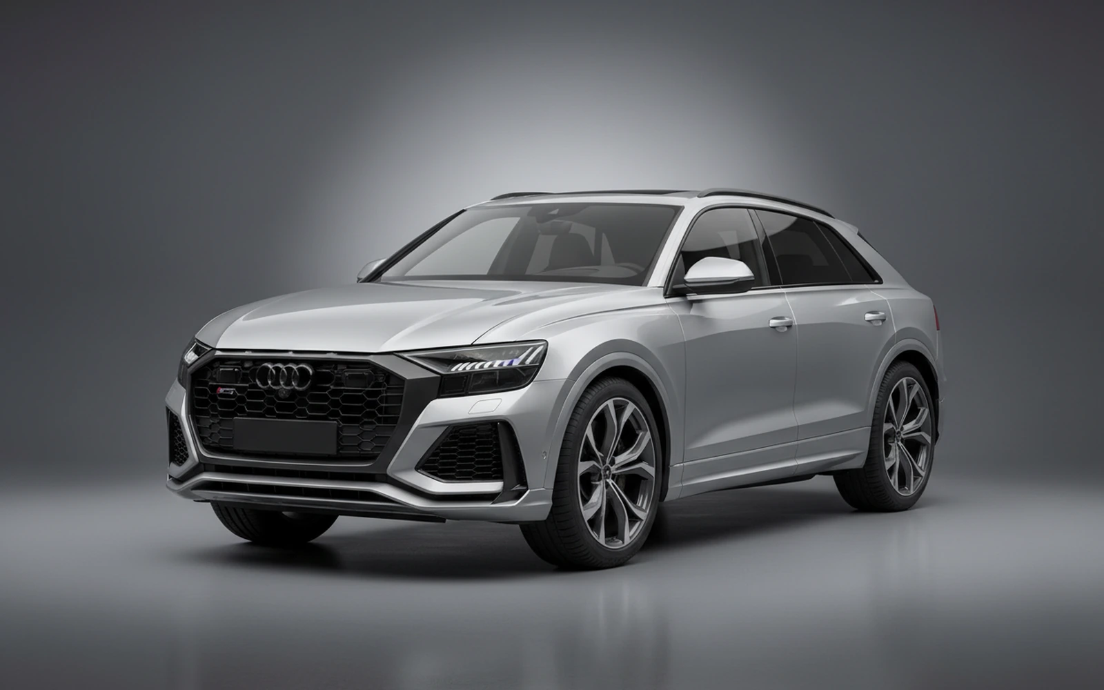 Audi RSQ8 Plata 2023 for rent in Miami — exterior front view