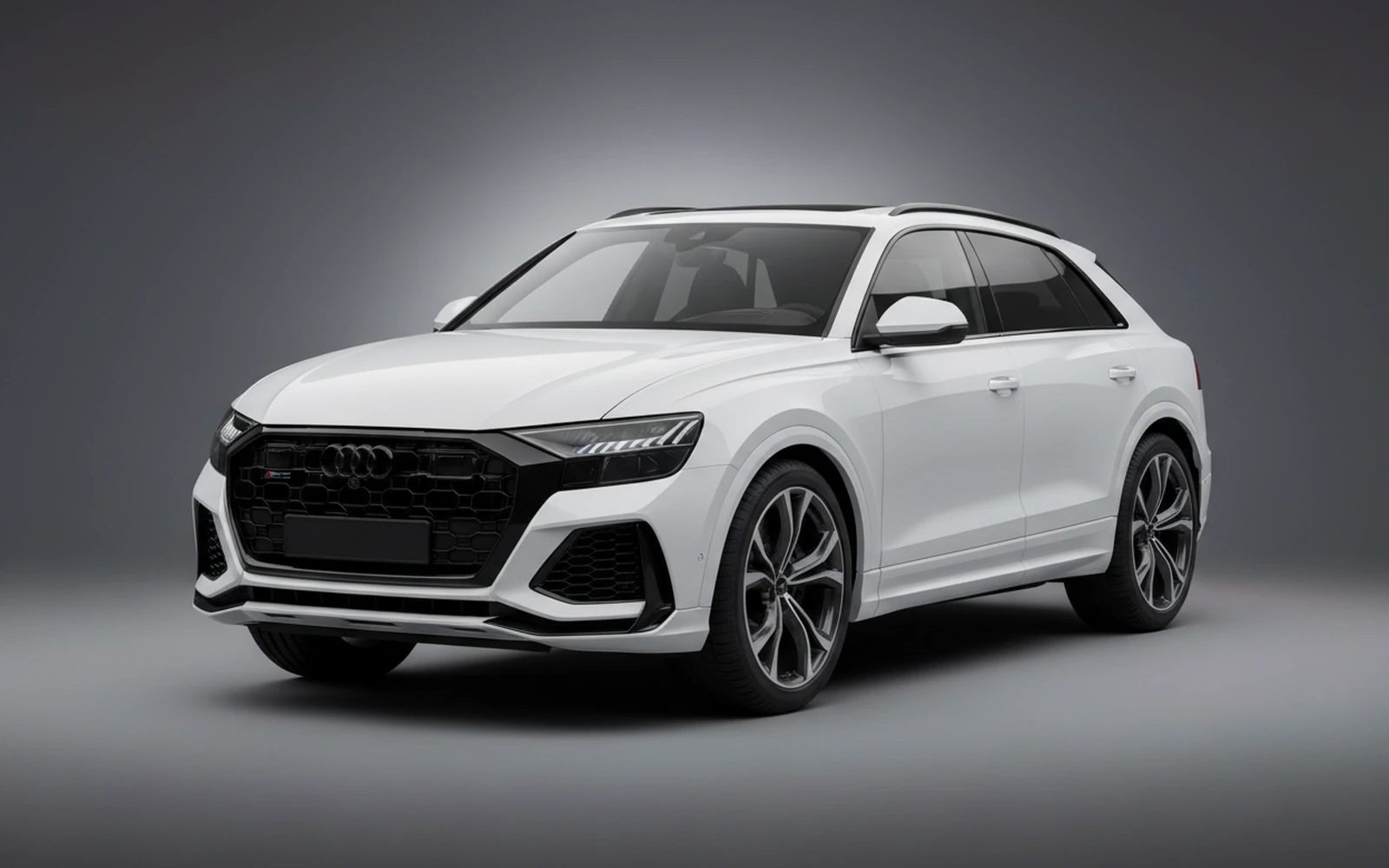 Audi RSQ8 White 2023 for rent in Miami — exterior front view