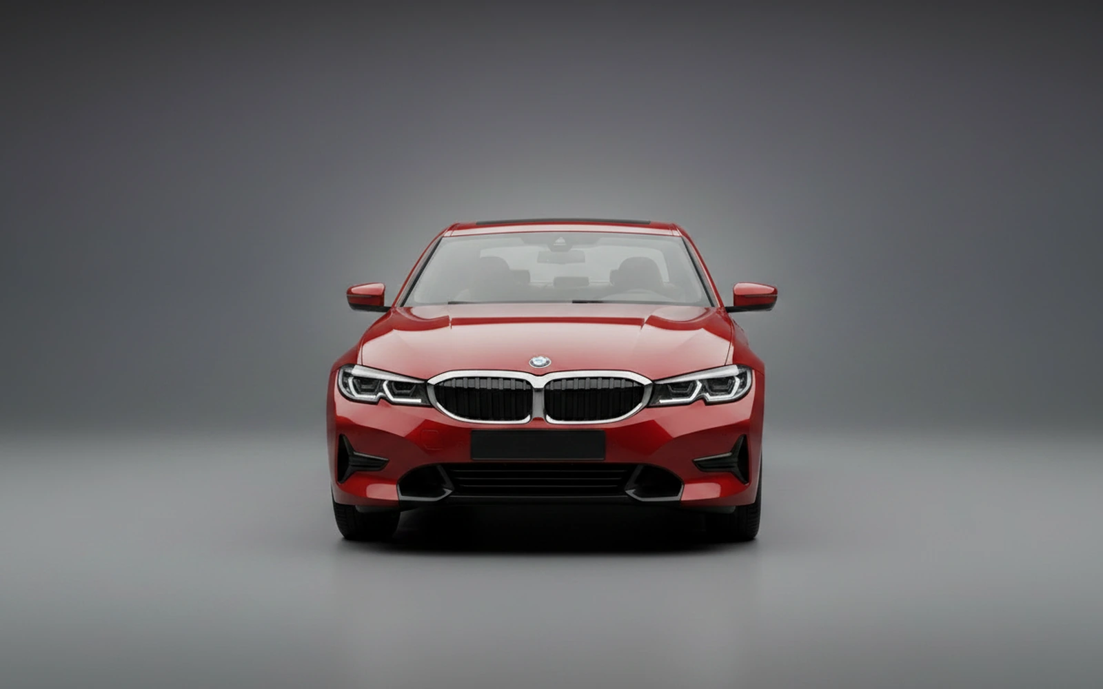 BMW 3 Series 330i Red 2024 — exterior side view