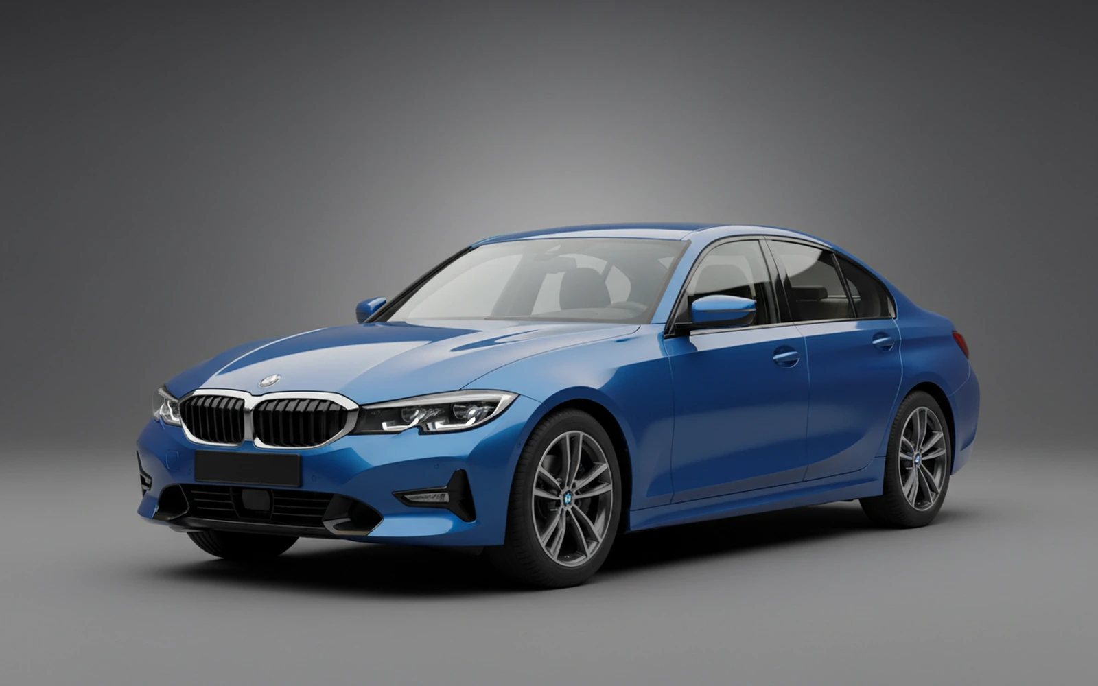 BMW 318i Azul 2025 for rent in Miami — exterior front view