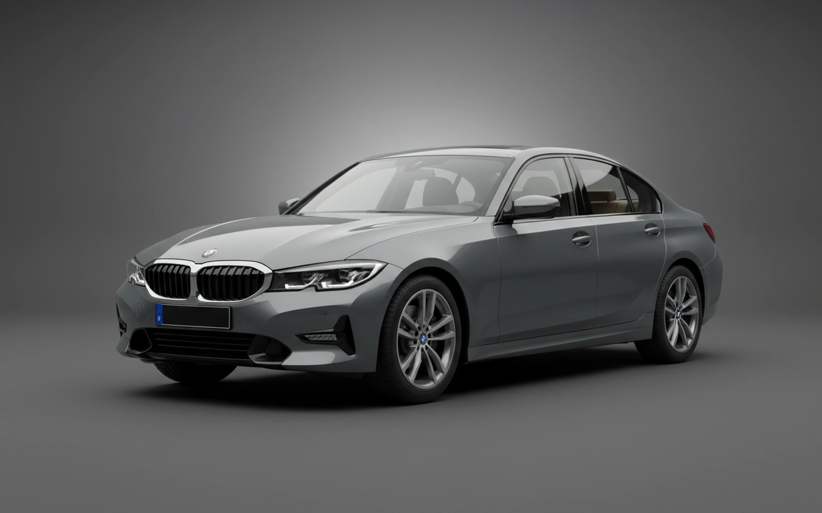 BMW 318i Gris 2025 for rent in Miami — exterior front view