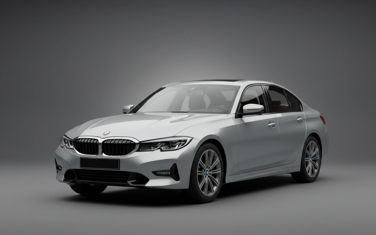 BMW 318i Silver 2025 for rent in Miami — exterior front view