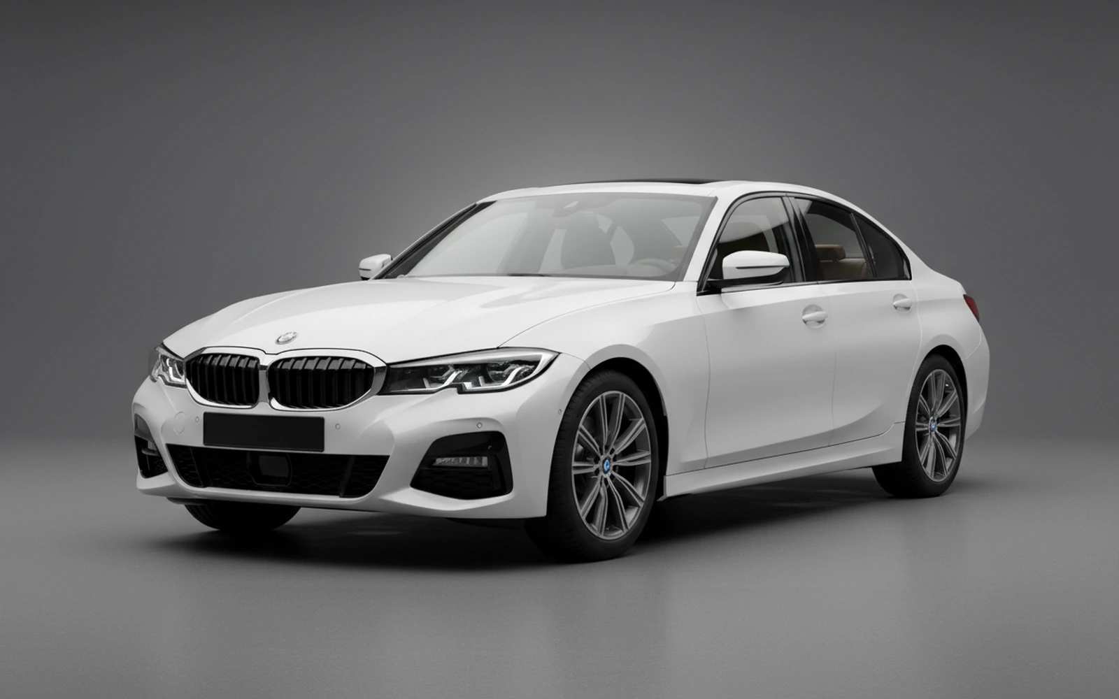 BMW 318i White 2025 for rent in Miami — exterior front view