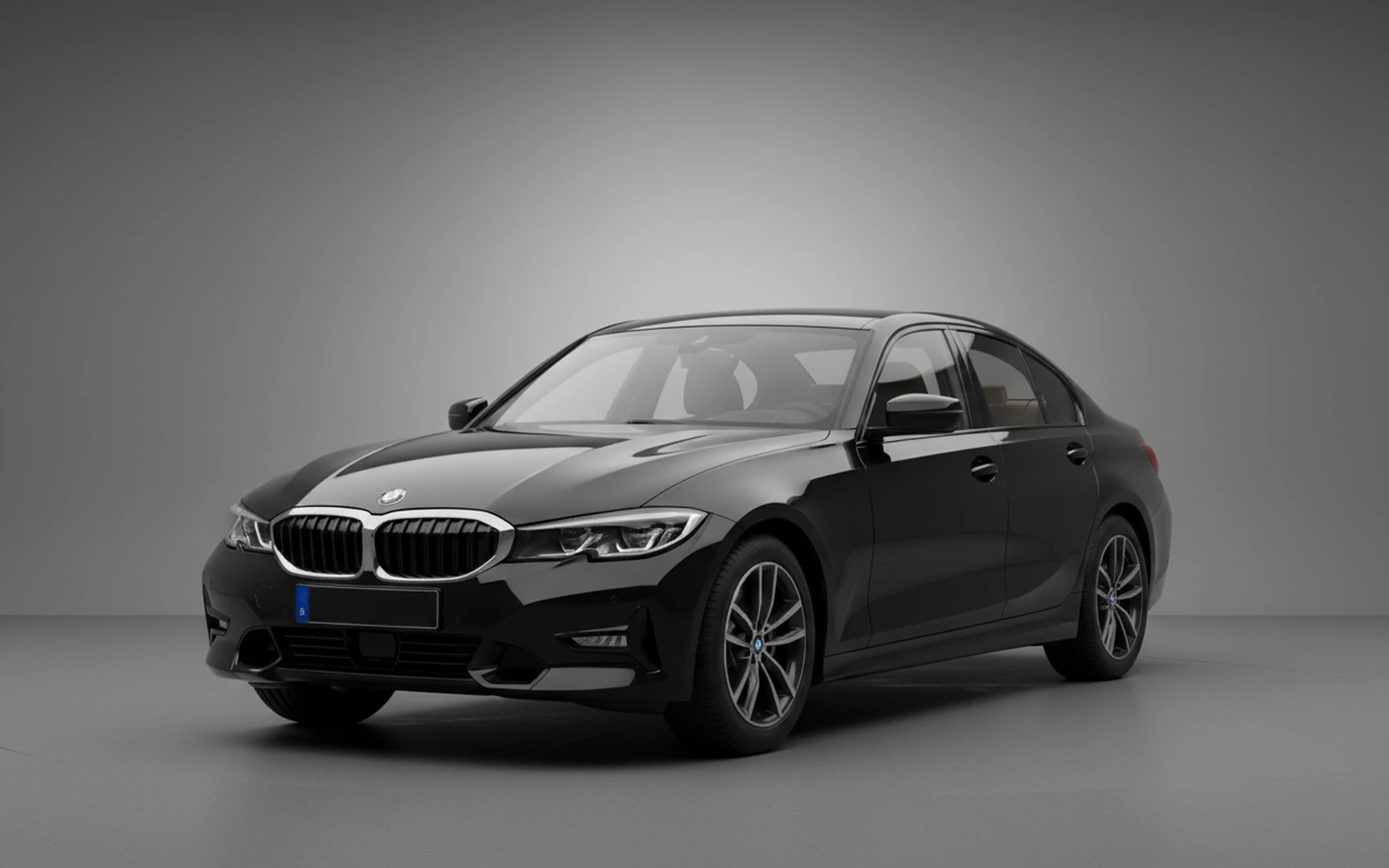 BMW 320 Black 2024 for rent in Miami — exterior front view