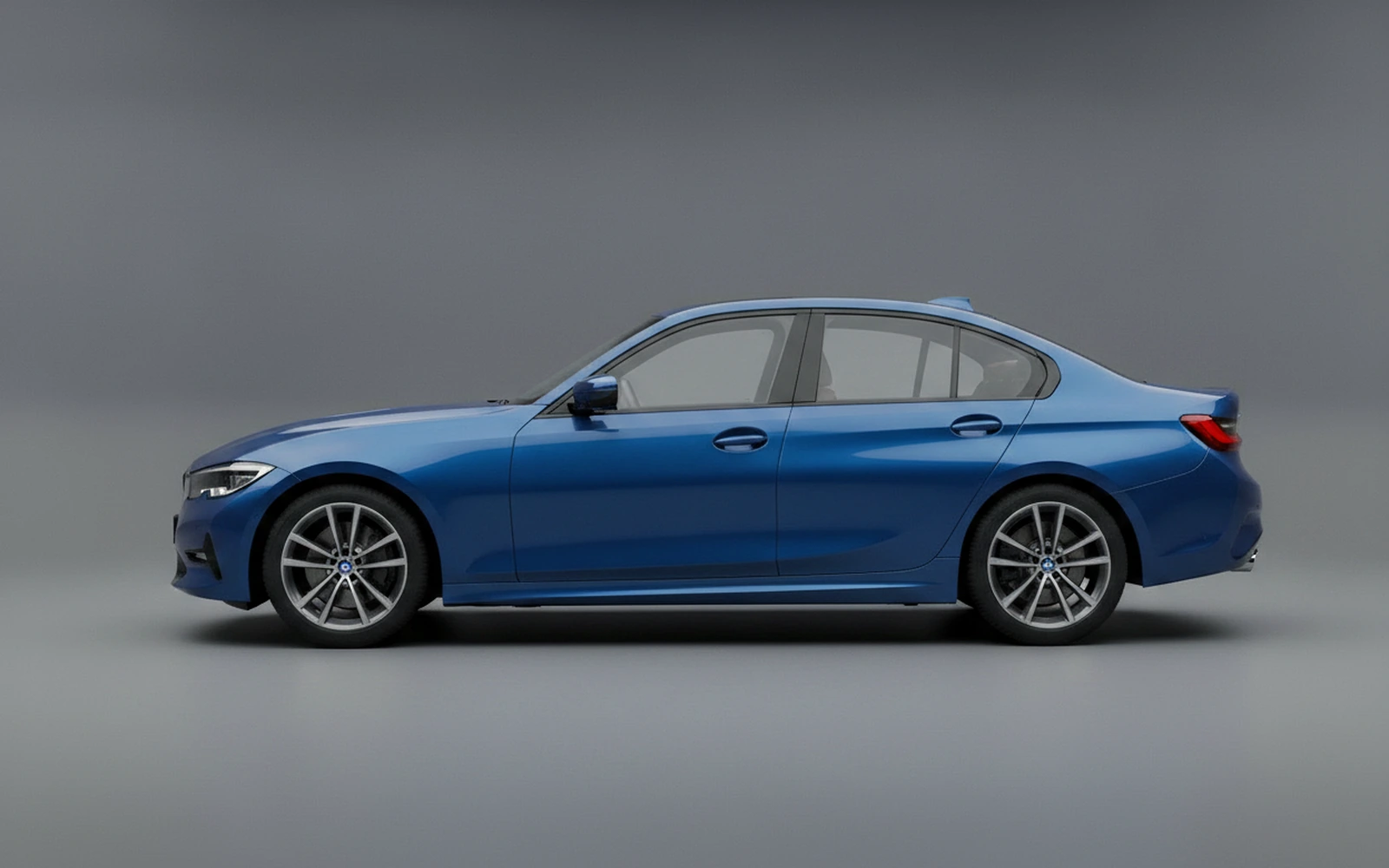 BMW 320 Azul 2024 — exterior rear view