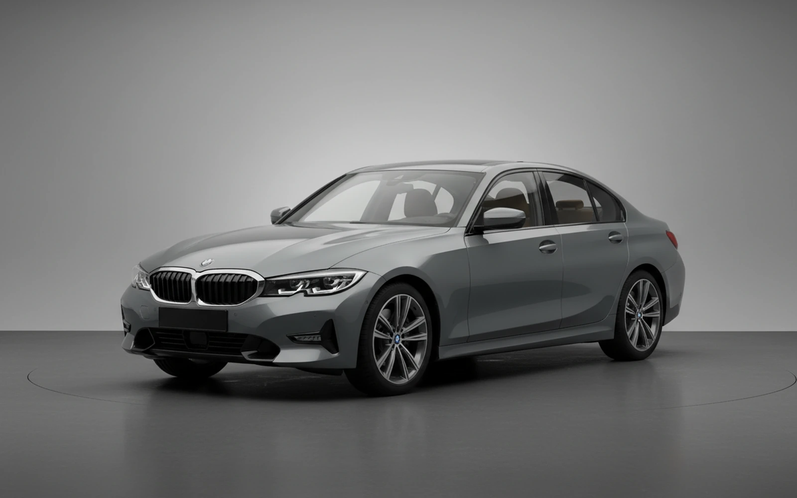 BMW 320 Gris 2024 for rent in Miami — exterior front view
