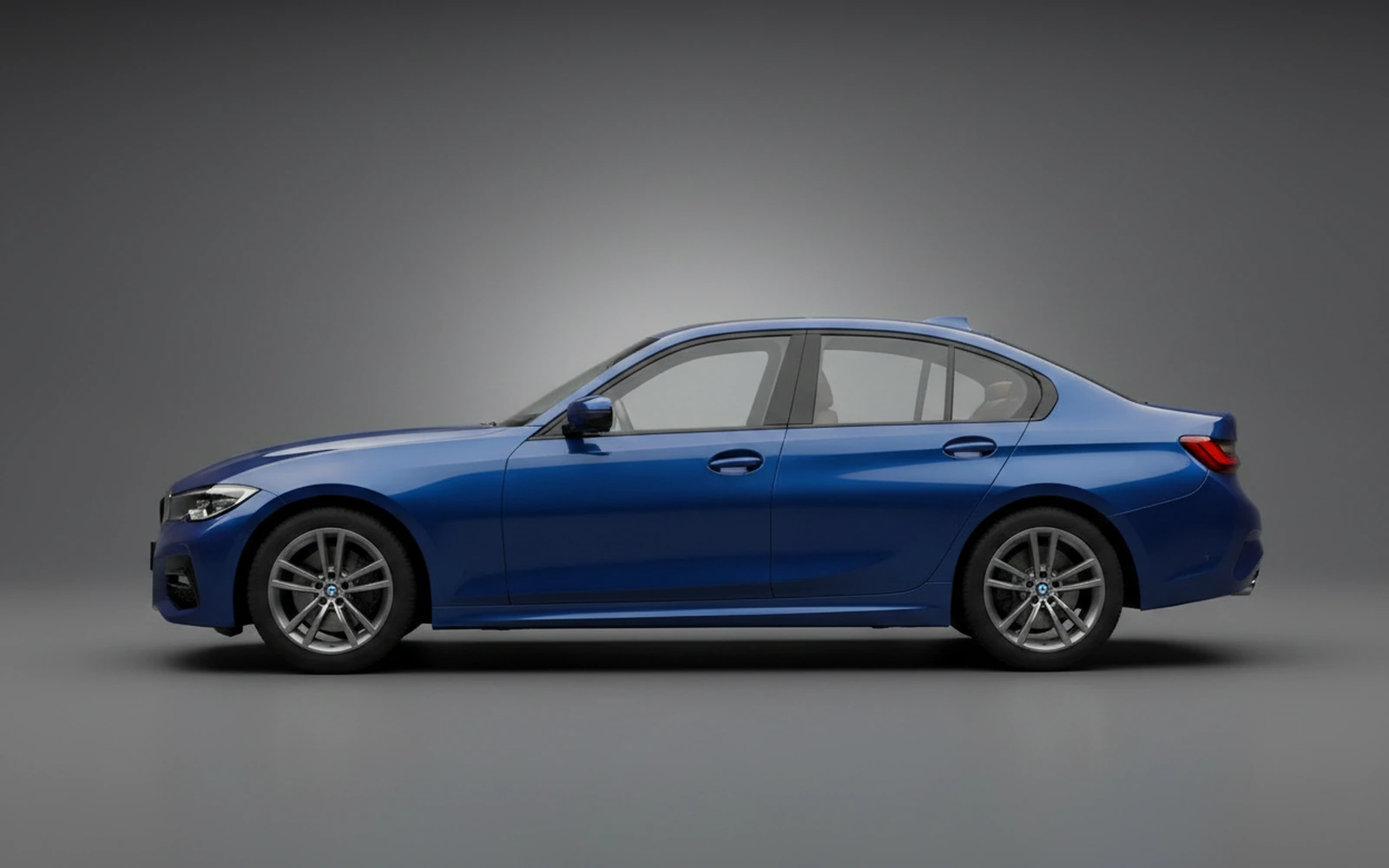 BMW 330 Blue 2024 — exterior rear view