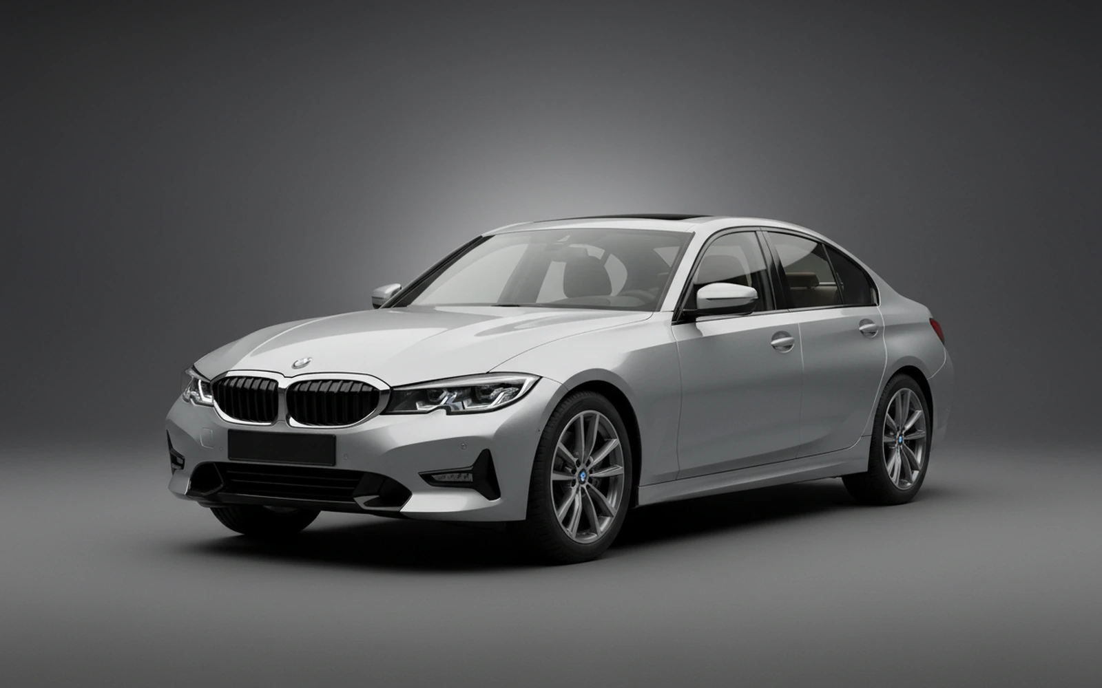 BMW 330 Plata 2024 for rent in Miami — exterior front view