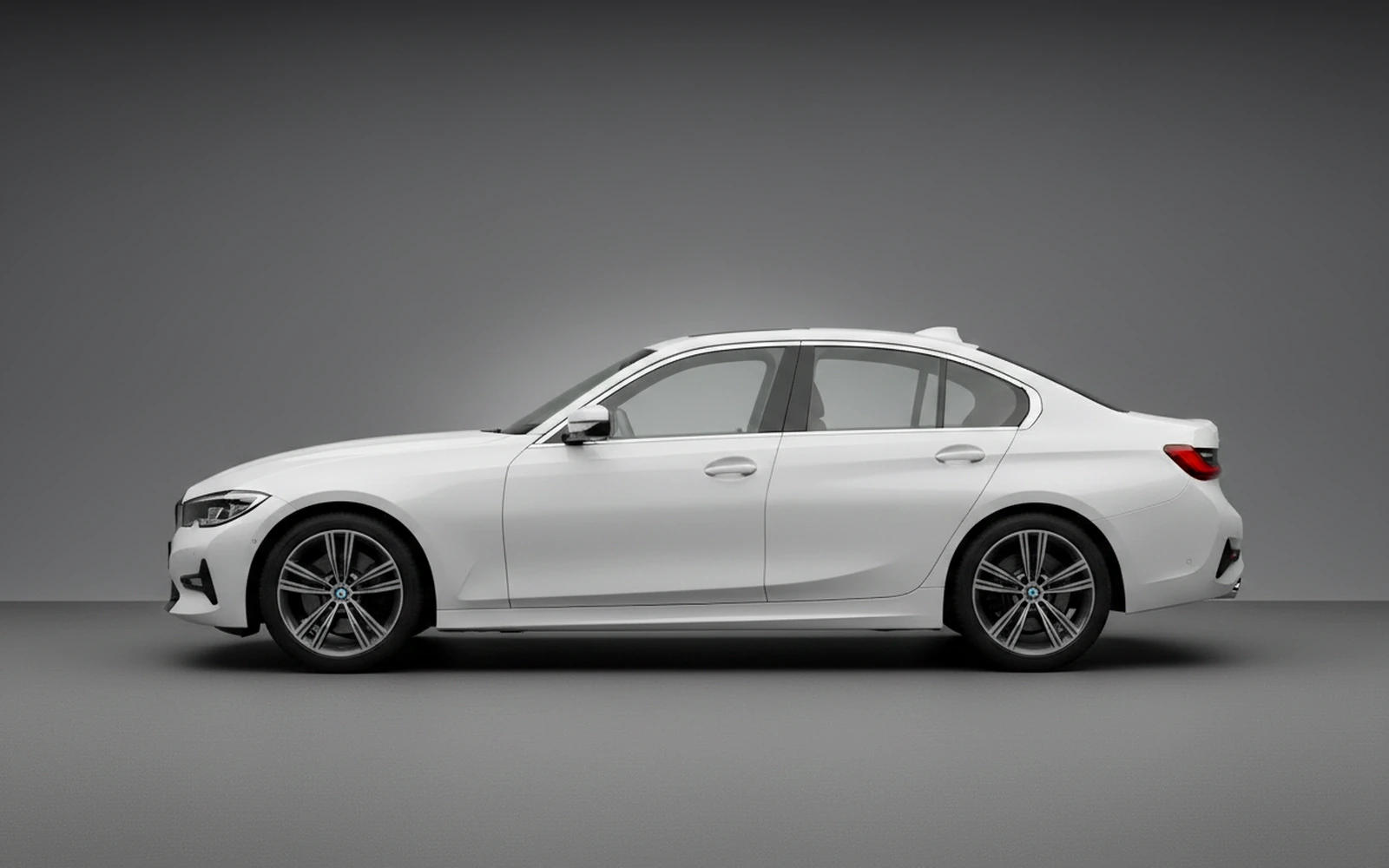 BMW 330 White 2024 — exterior rear view