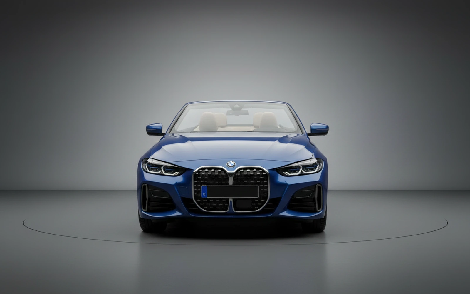 BMW 4 Series 430i Convertible Blue 2024 — exterior side view