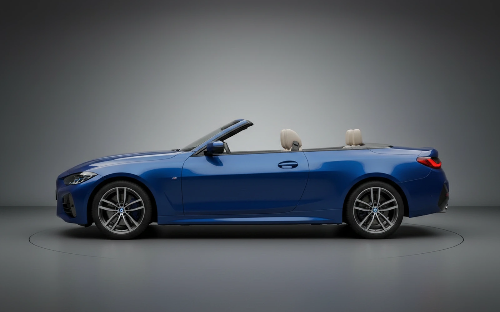 BMW 4 Series 430i Convertible Blue 2024 — exterior rear view