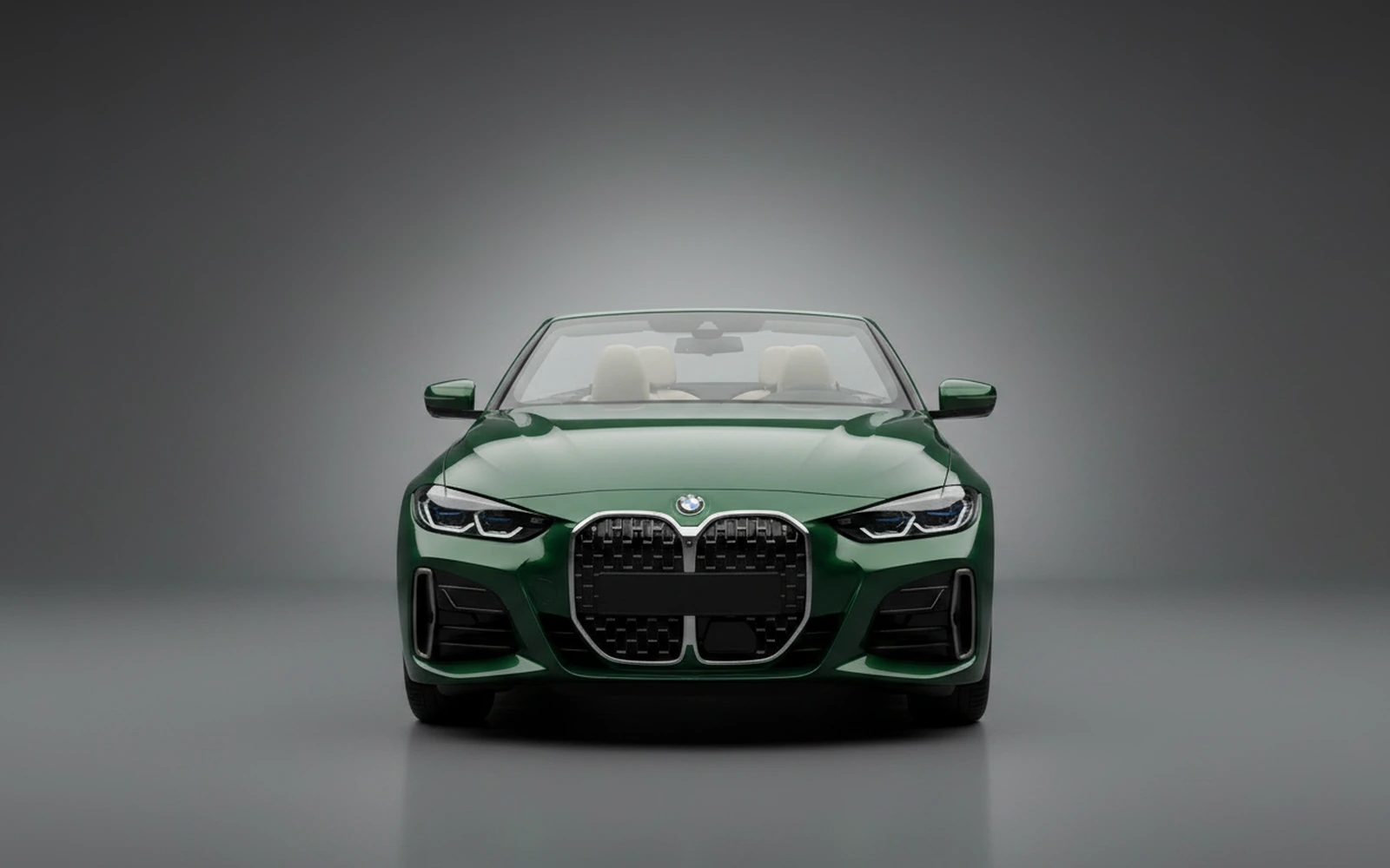 BMW 420 Convertible Green 2023 — exterior side view