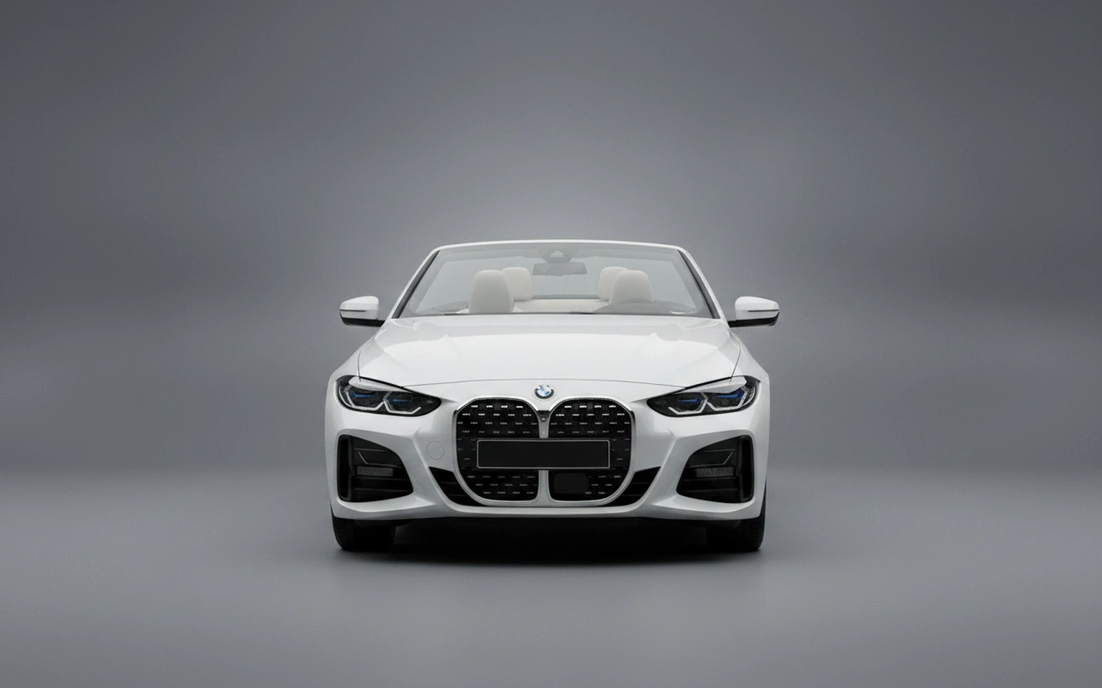 BMW 420 Convertible White 2023 — exterior side view