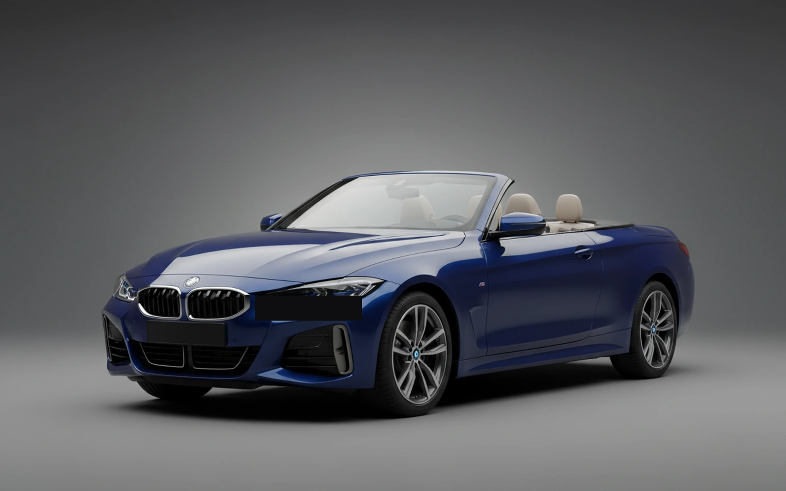 BMW 430 Convertible Blue 2023 for rent in Miami — exterior photo