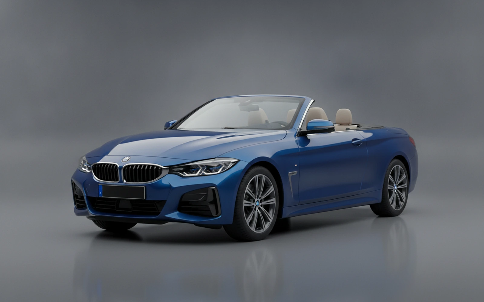 BMW 430 Convertible Blue 2023 for rent in Miami — exterior photo