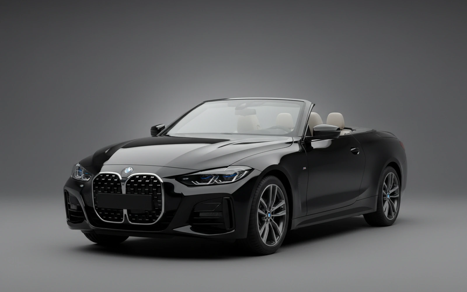 BMW 430i xDrive Convertible Black 2022 for rent in Miami — exterior front view