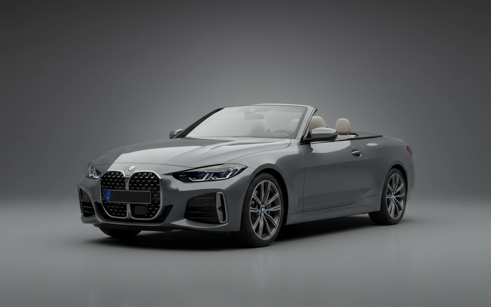 BMW 430i xDrive Convertible Gris 2022 for rent in Miami — exterior front view
